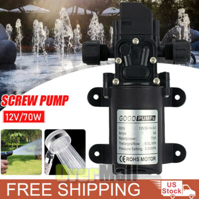 DC 12V Water Pressure Diaphragm Pump 1.3GPM 130PSI for Caravan, RV, Boat, Marine