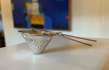 Victorian Tea Strainer Antique English Sterling Silver Martin Hall 1891 Hallmark