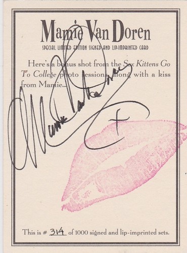 MAMIE VAN DOREN COMPLETE BASIC TRADING CARD SET WITH LIP IMPRINT AUTOGRAPH CARD - Picture 2 of 2