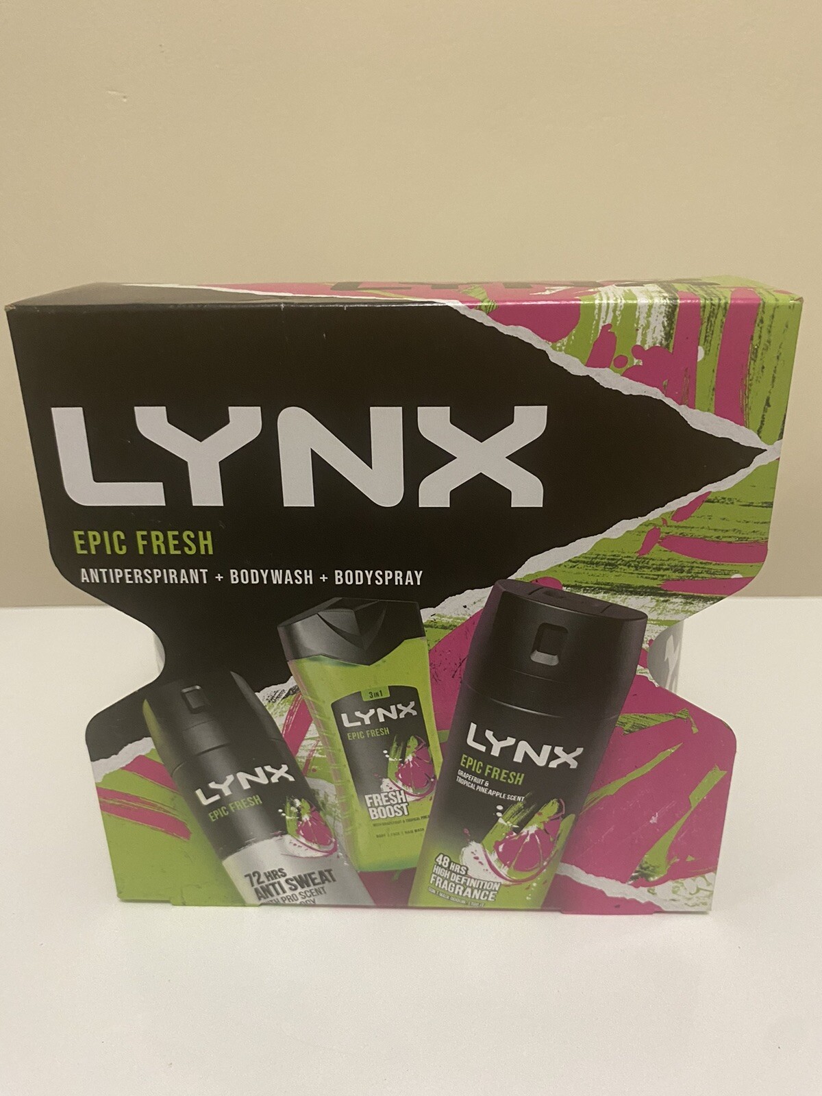 LYNX Epic Fresh Trio Deodorant Gift Set Body Wash Body Spray 