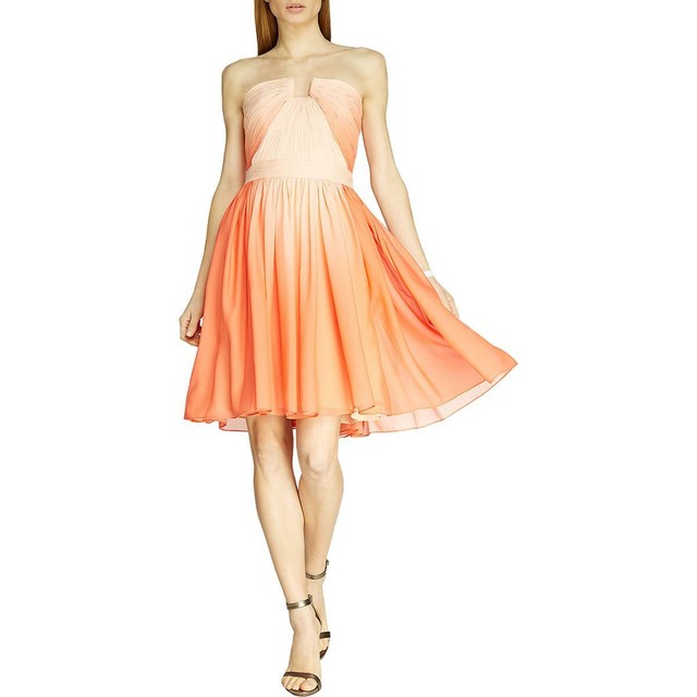 halston orange dress