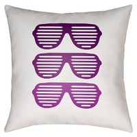 Three Best Friends Throw Pillow - Surya (18x18) _ Purple Three Best Friends Throw Pillow - Surya (18x18) _ Purple