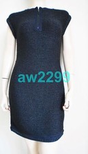 CHANEL NWT 13B 2013 TWEED MINI DRESS 34 NAVY BLUE & BLACK NEW