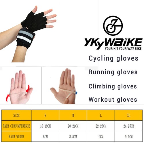 Cycling Gloves Reflective Half Finger Shockproof MTB Road Bike Glove Anti-slip - Picture 13 of 56