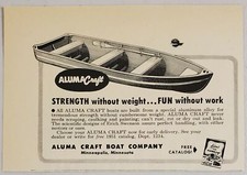 1951 Print Ad Aluma Craft Aluminum Boats Strength Without Weight Minneapolis,MN