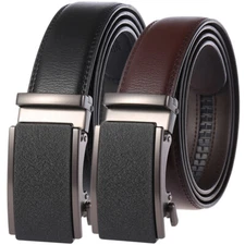 Fashion Real Leather belts for men Automatic Buckle Belt Ratchet Cow Strap Jeans