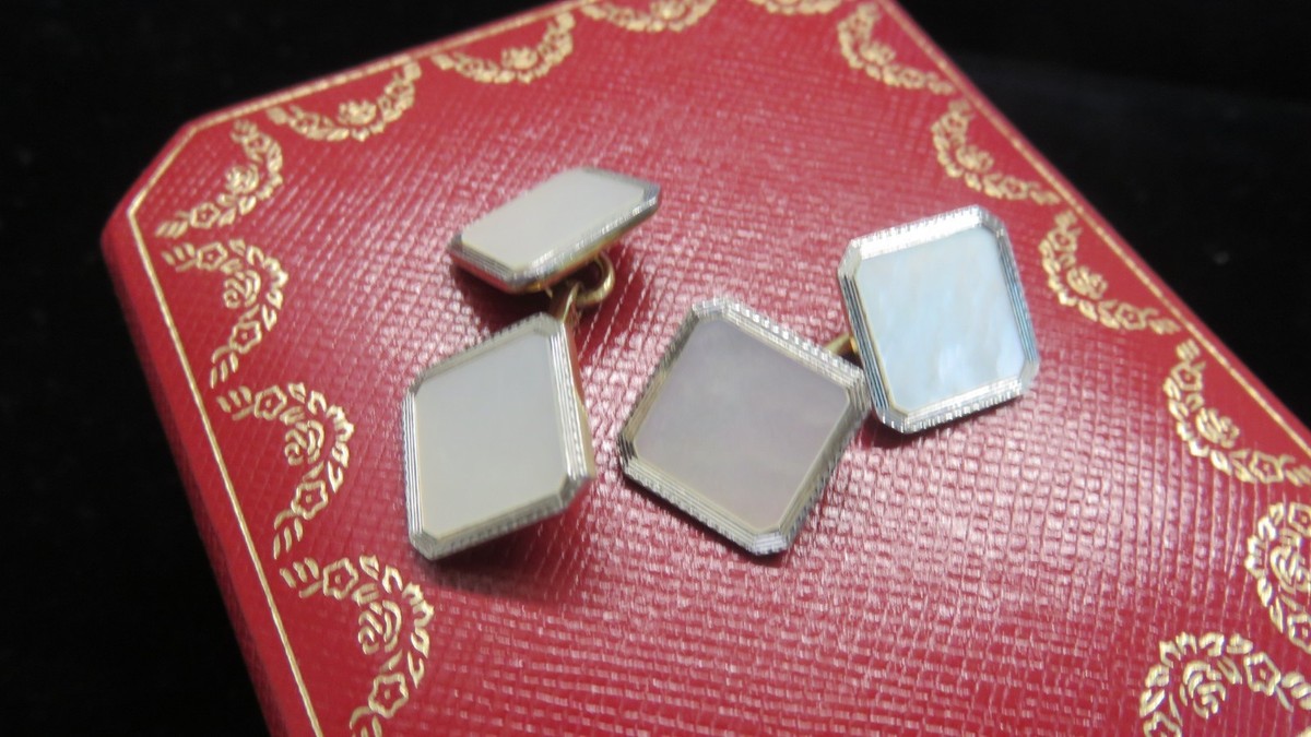 Cartier マラカイトカフリンクス CROG000343 - Santos de Cartier cufflinks - Sterling silver