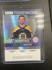 2020-21 Upper Deck Credentials Ticket Access #112 Callum Booth #'d 016/799