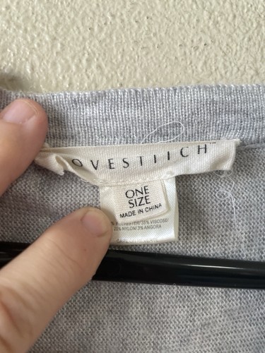 Love stitch One Size Poncho Light Grey Asymmetrical - Picture 4 of 6