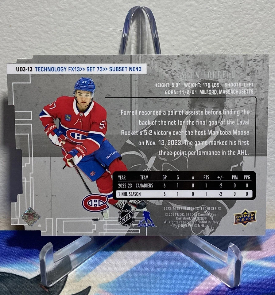 2023-24 Upper Deck Extended Series SEAN FARRELL #UD3-13 1998-99 UD3 ROOKIE - Image 2 of 2