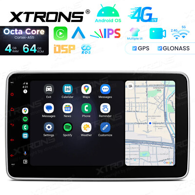 10,1'' GPS Navi CarPlay Autoradio Doppel 2 DIN Android 14 8-Kern 4G+64GB IPS DSP
