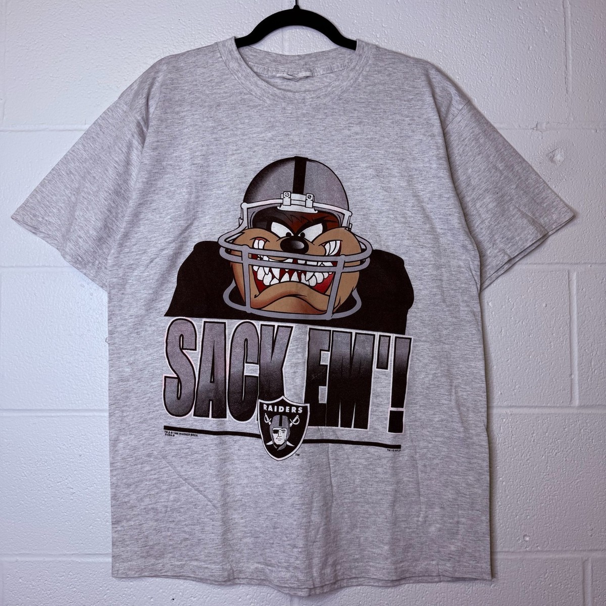 Vintage 90s Los Angeles Raiders T Shirt Mens Size L Taz 194 NFL