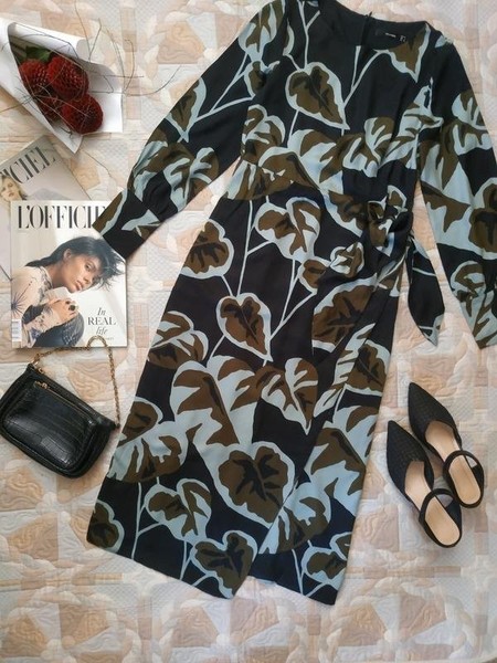 Women Hallhuber Dress Black Viscose 36 / S / 44 #9271