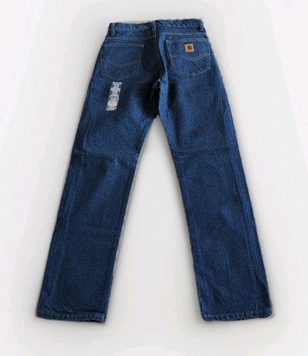Vintage 2000's Carhartt Jeans 29x32 Blue Dark Denim Straight Leg Workwear B19PRW - Picture 2 of 18