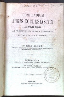 Compendium Juris Ecclesiastici ad usum Cleri, ac Praesertim per Imperium 2036695