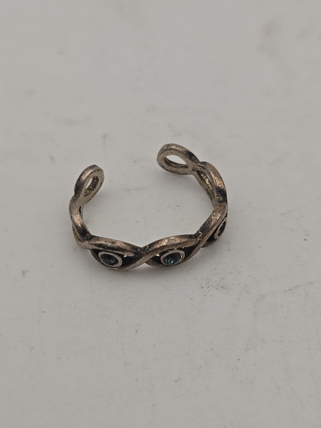 Infinity Loop Ring? Sterling Silver(?) With 2-out… - image 1