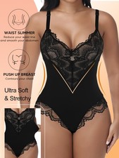 Women Sexy Lace Shapewear Bodysuit Tummy Control Slimming Body Shaper Corset Top