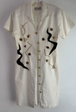 Adam Douglass Adrianna Papell Vintage Collared Retro 80s/90s Gold Button Dress