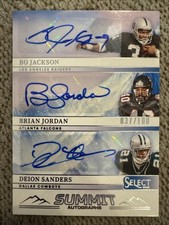🐐2025 Summit Triple Autographs /100 Bo Jackson Brian Jordan & Deion Sanders