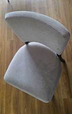 Grey Fabric Upholstered Dining Chair Wooden Legs Indoor 65x60x50cm Used