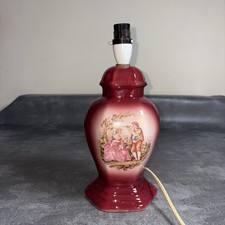 Vintage Red Table Lamp. 30cms High. Tested Working Pre Owned