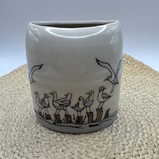 Otigiri Vase Vintage 80s Seagulls Birds Porcelain Coastal Nautical Beach Decor