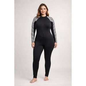 DIVE & SAIL Womens Full Body Swimsuit Wetsuit UPF 50+ Black Geometric XXL