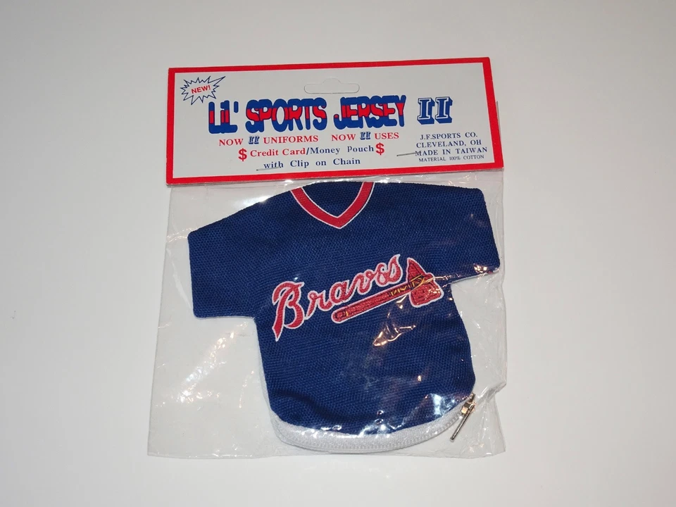 Vintage ATL BRAVES Lil Sports Jersey 2 Credit Card Money Pouch MLB Clip Keychain - Image 3 of 4