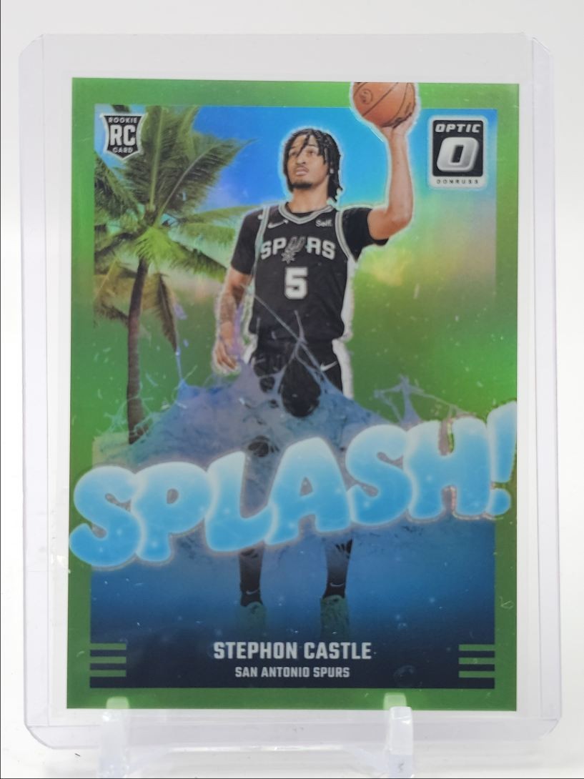 STEPHON CASTLE 2024-25 DONRUSS OPTIC SPLASH! ROOKIE LIME GREEN RC /199 Q0859