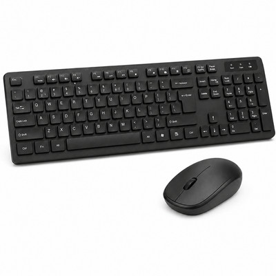 Kabelloses Tastatur und Maus Set UK USB Dongle für PC Laptop Full-Size Schwarz UK