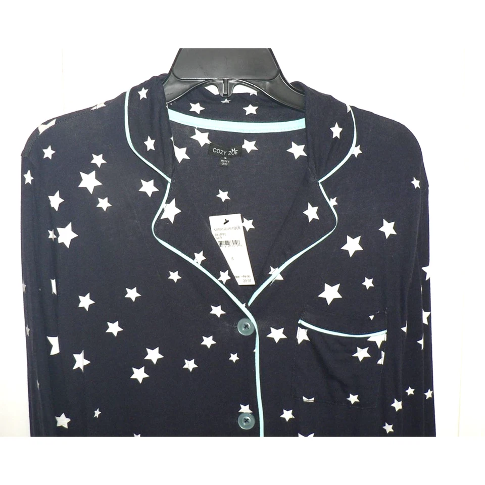 Blusa de pijama Cozy Zoe by Pj Salvage feminina estampada estrelas azul marinho pequena $30 - Imagem 3 de 4