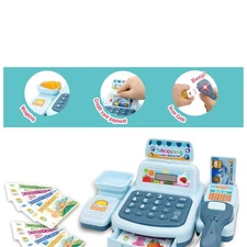 Cash Register Toy with Scanner Lights Sounds Effect Interactive Kids Supermarket