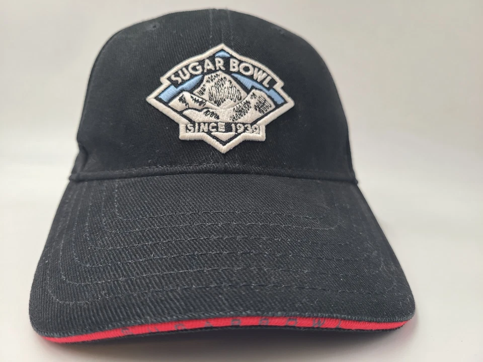 Gorra ajustable para estación de esquí Sugar Bowl Lake Tahoe California Snowboard negra Foto 3 de 4