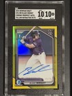 2024 Bowman's Draft Blake Wright Auto True Yellow Refractor/75 SGC 10 Auto 10