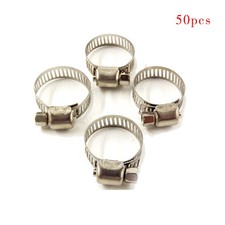 3/8 Inch - 1/2 Inch Adjustable Drive Hose Clamps Fuel Line Worm Clip 50 Pack New