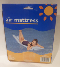 NIB Inflatable Floating Pool Air Mattress, Blue 72" x 27 Sturdy Vinyl