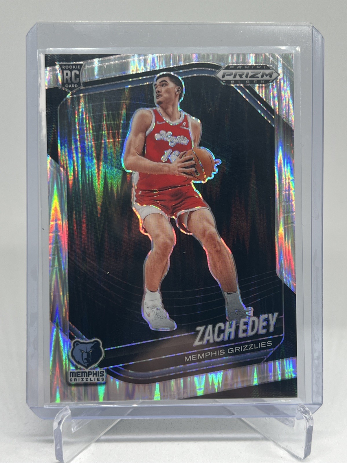 2024-25 Panini Prizm Black - Zach Edey, Zach Edey #64 Skewed Prizm /249 (RC)