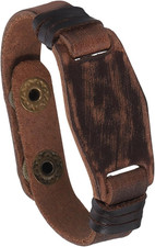 Adjustable Retro Leather Bracelet Blanks Braided Leather Snap Cuff Wristbands Br
