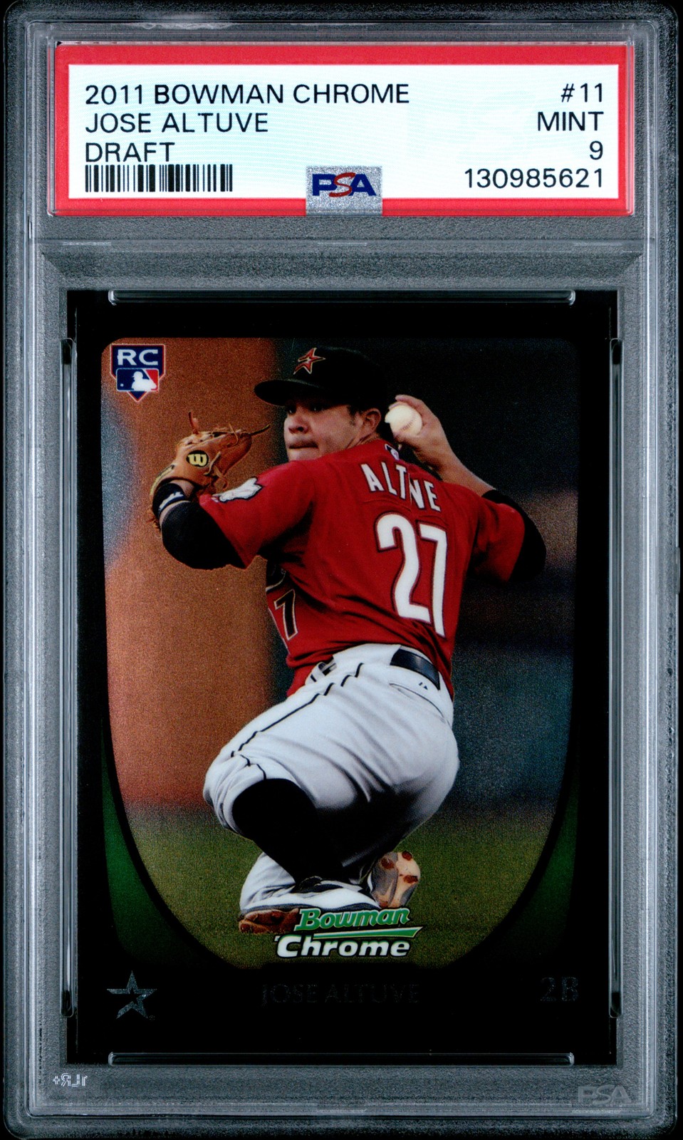 2011 BOWMAN CHROME DRAFT #11 JOSE ALTUVE ROOKIE RC PSA 9
