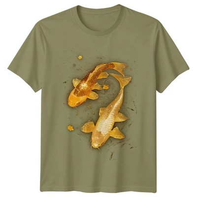 Koi Fish Art Herren T-Shirt Zen Pond Graphic Tee