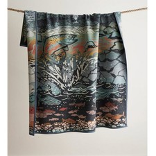 Pendleton Beaver State Collection Jacquard Rob Blanket Salmon Fall Sz 64X80