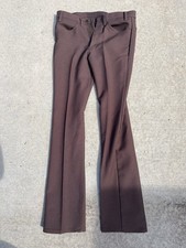 VTG 80s 90s Levis Gold Tab Brown Poly Hippy Logo 34x29 Slacks USA Made Pants Men