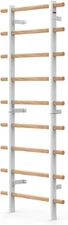 DHT Wood Stall Bar, Swedish Ladder Suspension Trainer with 9 Strategic Rods, for