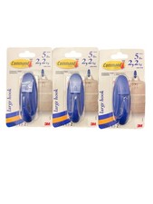 NEW Command 3M LOT x3 LARGE Wall Hooks Blueberry Blue Limited Edition 15