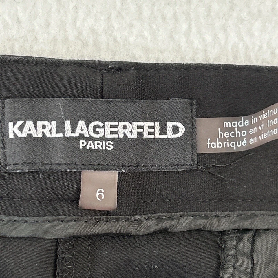 Pantalones ajustados negros Karl Lagerfeld Paris para mujer talla 6 L7XK7240 Foto 4 de 4
