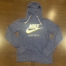 Nike Hoodie Sweatshirt Blue Mens Medium Just Do It Swoosh Pullover 914414-478