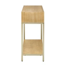 Retro Entryway Console Table Geometric Design Hallway Accent Furniture Natural