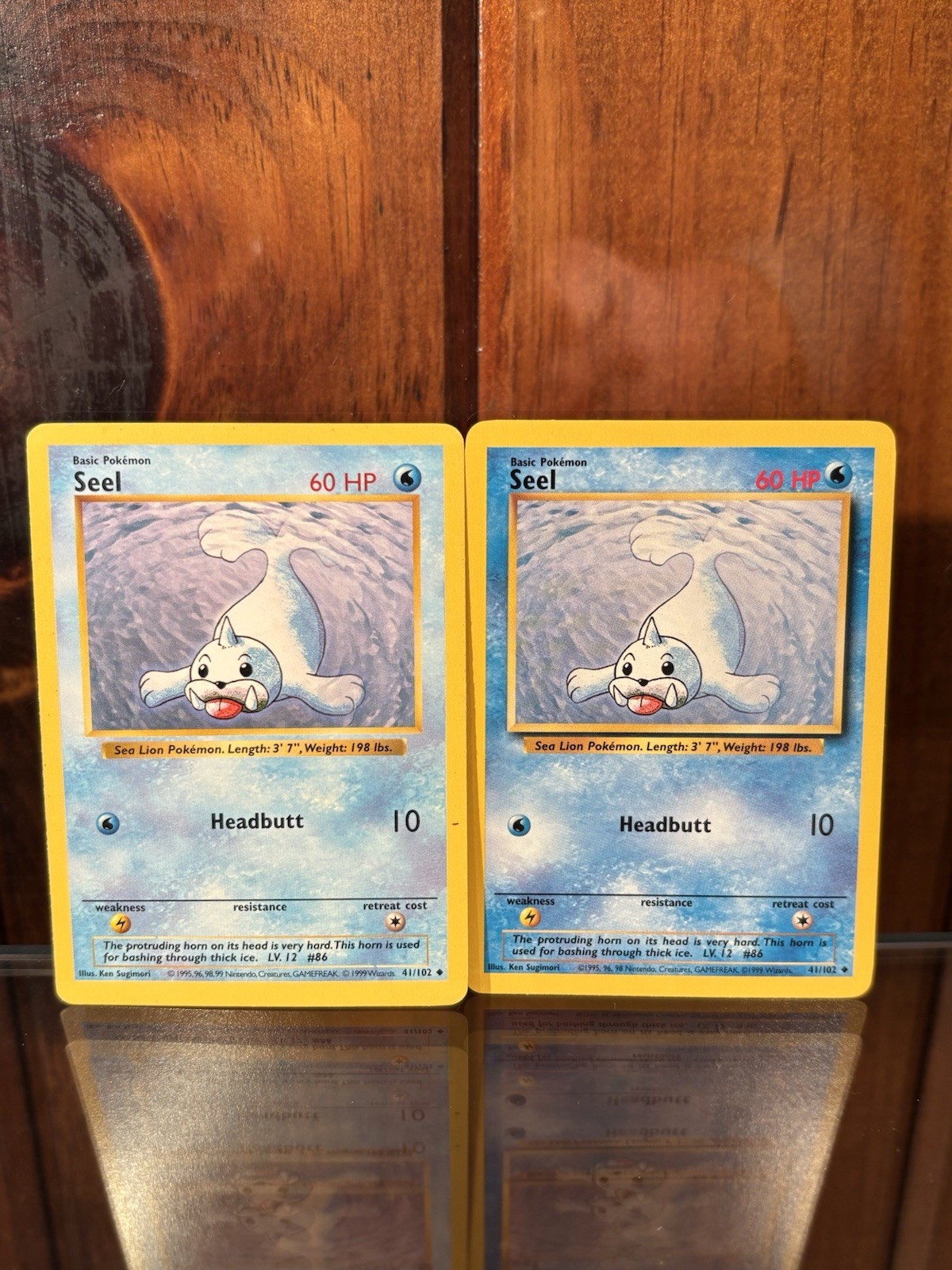 Seel 41/102 Shadowless Base Set Pokemon Card 1999 HP
