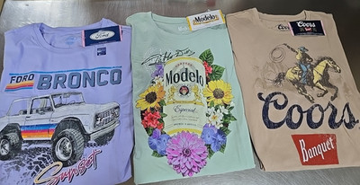 NWT: Ladies Ford Bronco, Coors or Modelo Short Sleeve Tee Shirts-Multiple Sizes
