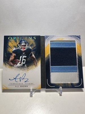 2019 Panini Origins AJ Brown Rookie Booklet Patch Auto RPA Gold /25 Patriots